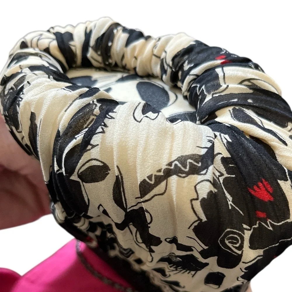 Kate Landry Black and White Floral Clutch/Shoulder Bag
